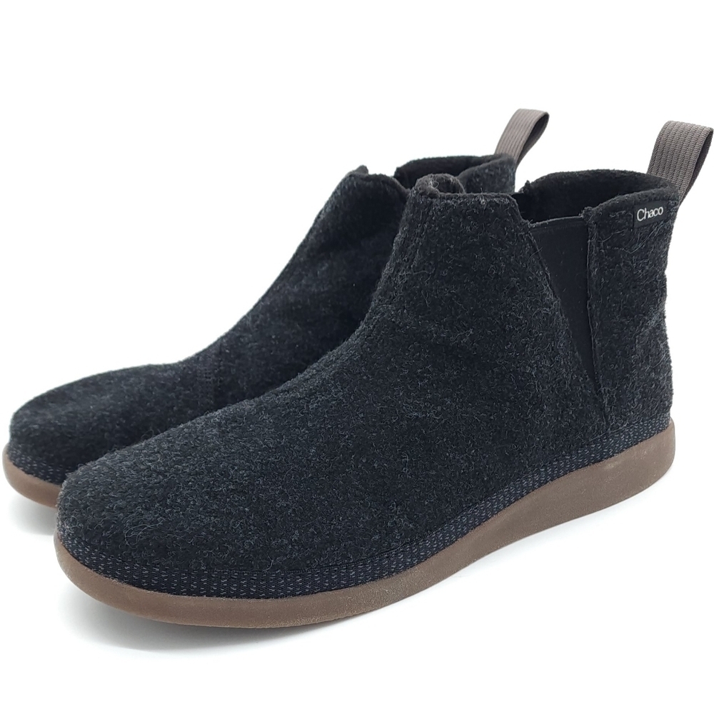 Chaco JCH107491 Mens Revel Chelsea Cozy Vegan Comfy Non-Slip Black Boots Size 11 - Picture 2 of 8